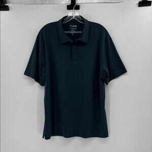 01. Algo Men's Short Sleeve Golf Performance Polo Shirt - Blue Heather - XL